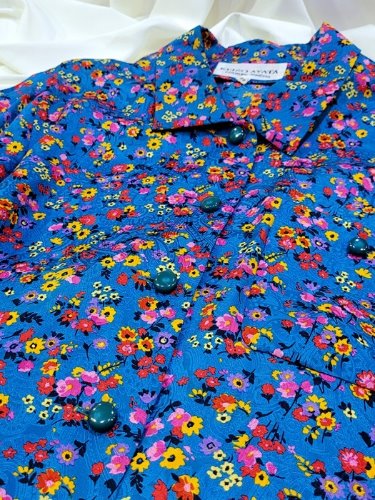 [KEIZO AYATA] unique color design flower shirt