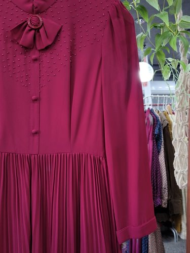 [SOIRLYRIQUE] romantic design plum pleats dress
