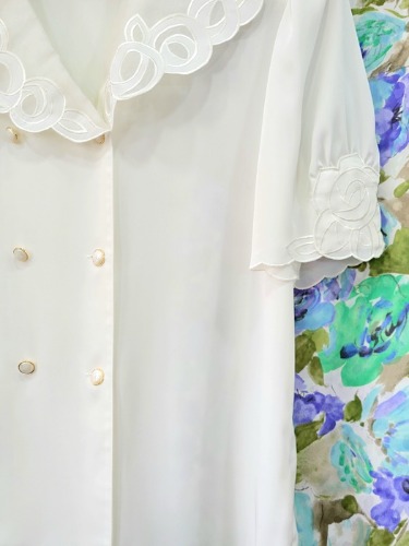 [ishicoro] romantic rose sailor kara white blouse