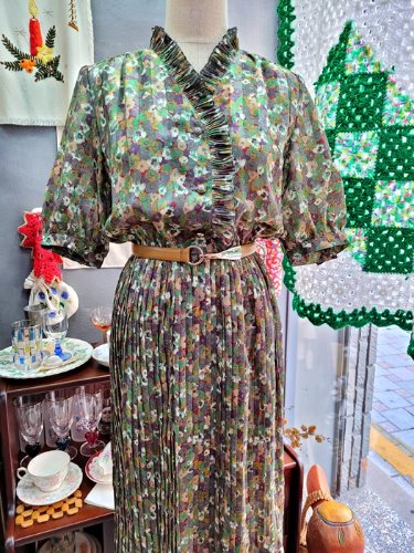 [REONOBLE] oriental mood pattern pleats dress