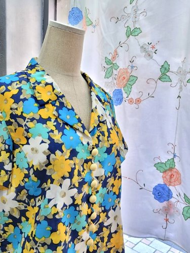 [handmade] summer mood flower crop blouse