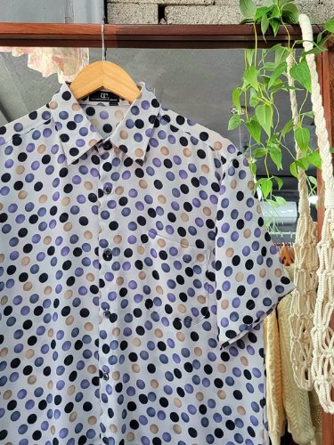 [T&amp;C] unique color dot pattern man shirt