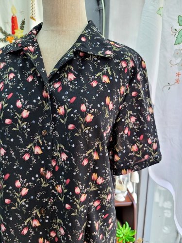 [DONA PIERCE] romantic flower summer shirt