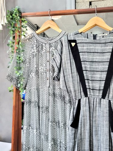unique pattern silky dress