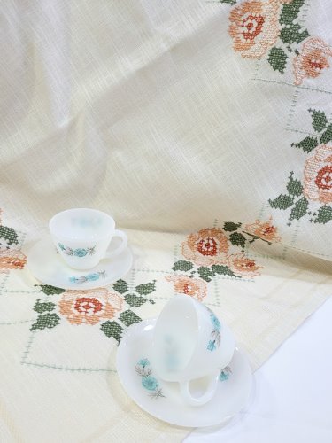 [handmade] cozy mood cross stitch fabric