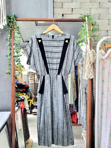 [LOVE LOVE] unique stripe pattern summer dress
