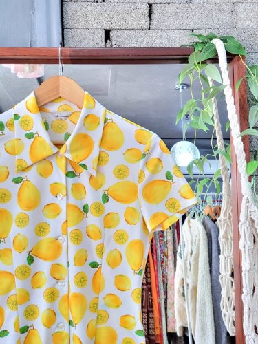 lemon retro shirt top