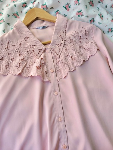 [imana] romantic cape shoulder blouse