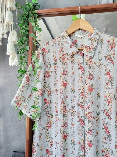 [MODE MIREILLE] romantic flower summer shirt