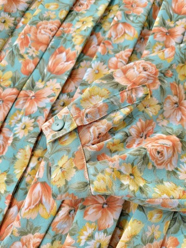 [cacharel] romantic color designed pleats dress