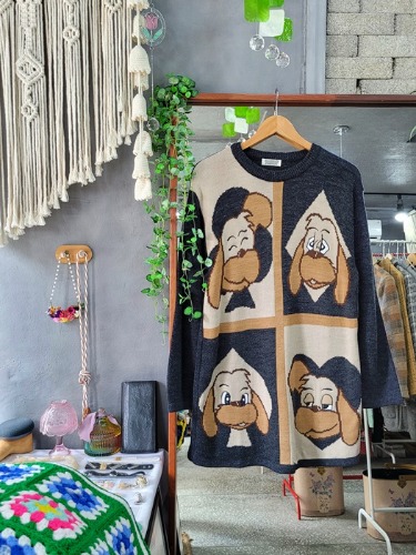 [GRANDPA&#039;S PRESENT] kitsch puppy knit