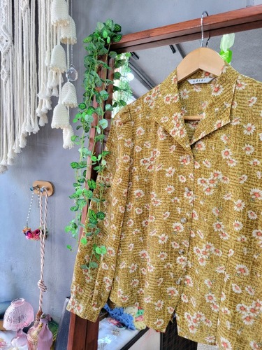 [Lalan] vintage flower pattern blouse