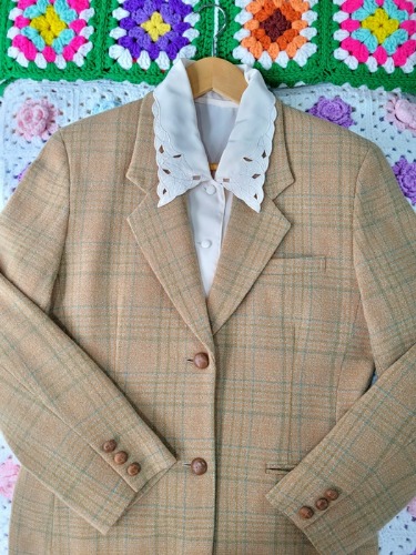 [MAKELET] spring color combi wool jacket