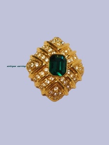 green&amp;gold big square earring
