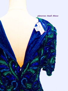 [boutique] glamorous silk beads blouse