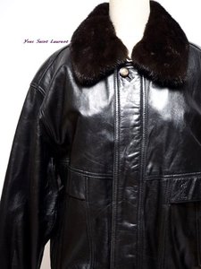 [Yves Saint Laurent] mink kara sheepskin leather jumper