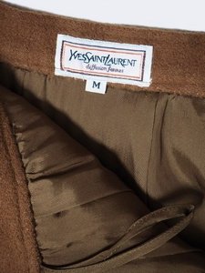 [Yves Saint Laurent] classic brown wool midi skirt
