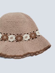 lovely flower crochet kids cap