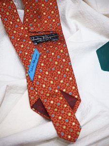 [Ferragamo] retro pattern silk tie