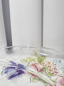 vintage flower crystal plate