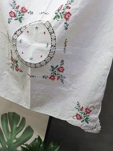 lovely flower embroidery hand fabric