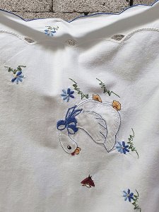 [Europe] blue duck embroidery home fabric