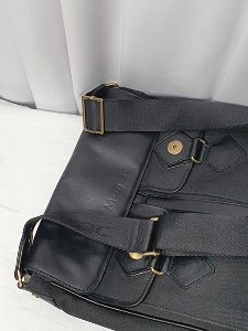 [Monsac] fabric&amp;leather combie square bag
