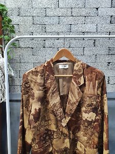 [FAME] antique brown pattern two button jacket