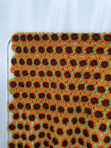 [HANDMADE] sunflower motive wool blanket