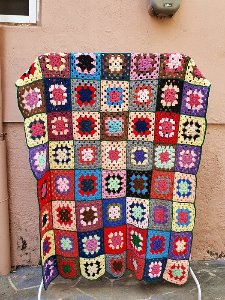 [AMERICA] sqaure motive colorful blanket