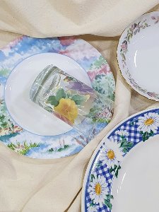 [arcopal] watercolor dessert plate