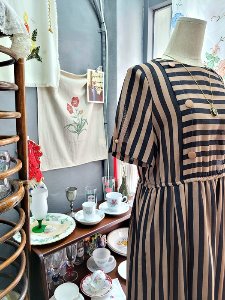 cozy color stripe summer dress
