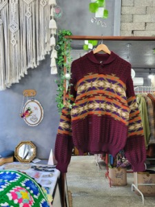 [Mr. JUNKO] formal mood pattern wool knit top